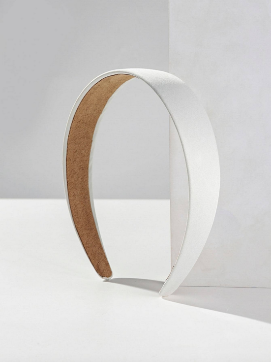 елегантна диадема, бяла диадема за момичета, аксесоари за момичета, диадема със сатенено покритие, детски аксесоари за коса, комфортна диадема, диадема за специални поводи, висококачествена диадема