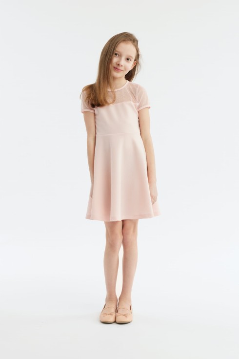 официална рокля, рокля за момиче, светлорозова рокля, празненства, комфортна рокля, елегантна детска рокля, рокля за сватба, рокля за рожден ден