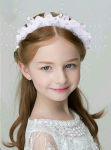 лента за коса за момичета, празнична лента за коса, лента с цветя и перли, аксесоари за коса за кръщене, детска лента за сватба, елегантна лента за коса, бяла лента за коса, аксесоари за специални поводи