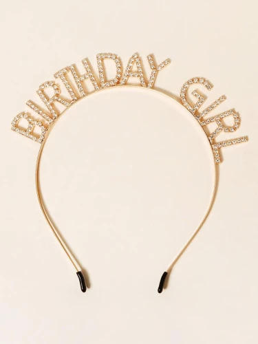 Лента за коса birthday girl златист